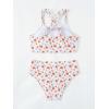 imageMilumia Girls 2 Piece Floral Print Spaghetti Strap Bikini Set Swimsuit BeachwearWhite and Orange