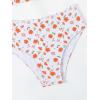 imageMilumia Girls 2 Piece Floral Print Spaghetti Strap Bikini Set Swimsuit BeachwearWhite and Orange
