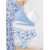 imageMilumia Girls 3 Piece Swimwear Floral Print Criss Cross Bikini Set with Cover UpsMulticolor