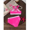 imageMilumia Girls Swimsuit Two Piece Cut Out Halter Bikini Set Summer Beach SwimwearHot Pink