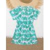 imageMilumia Girls Tropical Print Mesh Sheer Coverups Bikini Swimsuit Cover UpMulti White Green