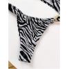 imageMilumia Womens 2 Piece Swimsuit Leopard Print Ring Linked Bandeau Bikini SetsBlack and White