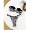 imageMilumia Womens 2 Piece Swimsuit Leopard Print Ring Linked Bandeau Bikini SetsBlack and White