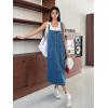 imageMilumia Womens Casual Denim Overall Dress Pocket Buttons Flared Hem Long Pinafore Dresses Medium Wash Blue Large