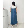 imageMilumia Womens Casual Denim Overall Dress Pocket Buttons Flared Hem Long Pinafore Dresses Medium Wash Blue Large