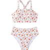 imageMilumia Girls 2 Piece Floral Print Spaghetti Strap Bikini Set Swimsuit BeachwearWhite and Orange