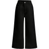 imageMilumia Girls High Waist Cropped Pants Wide Leg Jeans with PocketBlack