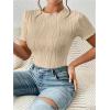 imageMilumia Womens Short Sleeve Mock Neck Bodysuits Textured Work Tops ShirtGinger