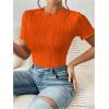 imageMilumia Womens Short Sleeve Mock Neck Bodysuits Textured Work Tops ShirtOrange