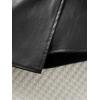 imageMilumia Girls PU Leather Wrap Knot Side Skorts Casual Ruched Elastic Waist ShortsBlack