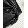 imageMilumia Girls PU Leather Wrap Knot Side Skorts Casual Ruched Elastic Waist ShortsBlack