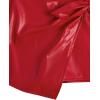 imageMilumia Girls PU Leather Wrap Knot Side Skorts Casual Ruched Elastic Waist ShortsRed