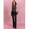 imageMilumia Womens Faux Leather Tank Top Shirt Ruched Fitted Going Out TopsBrown