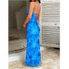 imageMilumia Womens Floral Backless Lace Up Spaghetti Strap Bodycon Maxi Dress Summer Cowl Neck Long Cami DressBlue