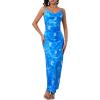 imageMilumia Womens Floral Backless Lace Up Spaghetti Strap Bodycon Maxi Dress Summer Cowl Neck Long Cami DressMulti Blue
