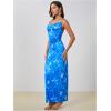 imageMilumia Womens Floral Backless Lace Up Spaghetti Strap Bodycon Maxi Dress Summer Cowl Neck Long Cami DressMulti Blue