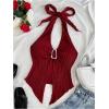 imageMilumia Womens Going Out Halter Top Y2k Slit Hem Backless Crop Tank Tops Rave ClubBurgundy