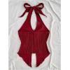 imageMilumia Womens Going Out Halter Top Y2k Slit Hem Backless Crop Tank Tops Rave ClubBurgundy