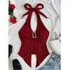 imageMilumia Womens Going Out Halter Top Y2k Slit Hem Backless Crop Tank Tops Rave ClubBurgundy