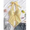 imageMilumia Womens Going Out Halter Top Y2k Slit Hem Backless Crop Tank Tops Rave ClubButter Yellow