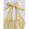 imageMilumia Womens Going Out Halter Top Y2k Slit Hem Backless Crop Tank Tops Rave ClubButter Yellow