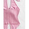 imageMilumia Womens Going Out Halter Top Y2k Slit Hem Backless Crop Tank Tops Rave ClubPink