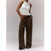 imageMilumia Womens High Neck Draped Tops Open Back Asymmetrical Hem Halter Crop Tank TopWhite