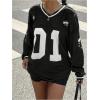 imageMilumia Womens Mesh Oversized Long Sleeve Jersey Shirt Y2k Number Graphic Tees Blokette T Shirt Top StreetwearBlack