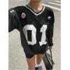 imageMilumia Womens Mesh Oversized Long Sleeve Jersey Shirt Y2k Number Graphic Tees Blokette T Shirt Top StreetwearBlack