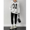 imageMilumia Womens Mesh Oversized Long Sleeve Jersey Shirt Y2k Number Graphic Tees Blokette T Shirt Top StreetwearWhite