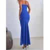 imageMilumia Womens Metal Decor Cut Out Strapless Bodycon Maxi Dress Fishtail Tube Top Dresses Party CocktailRoyal Blue