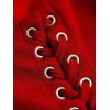 imageMilumia Womens Square Neck Wide Straps Bustier Tank Top Tie Side Corset Tank Tops Red Large