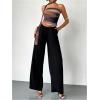 imageMilumia Womens Tie Dye Mesh Tube Top Y2k Ruched Strapless Bandeau Tops with ScarfMulticolor Purple