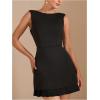 imageMilumia Womens Boat Neck Pleated Mini Dress Open Back Short Party Club Tank DressesBlack