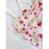 imageMilumia Womens Floral Plants Print Tie Front Tube Top Ruffle Trim Strapless Peplum TopsPink and Red