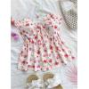 imageMilumia Womens Floral Plants Print Tie Front Tube Top Ruffle Trim Strapless Peplum TopsPink and Red