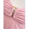 imageMilumia Womens Halter Top Ribbed Backless Ring Decor Knit Summer Going Out Tube TopsLight Pink