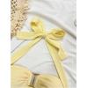 imageMilumia Womens Halter Top Ribbed Backless Ring Decor Knit Summer Going Out Tube TopsYellow