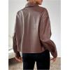 imageMilumia Womens Pu Leather Long Sleeve Jacket Button Front Motorcycle CoatsBrown