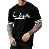 imageMilumia Mens Letter Graphic Short Sleeve Shirts Crew Neck Casual Tee Shirt TopsBlack Letter