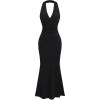 imageMilumia Womens Halter Neck Bodycon Maxi Dress Elegant Fishtail Long DressesBlack