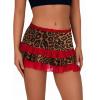 imageMilumia Women Leopard Print Low Rise Mini Skirt Y2k Contrast Mesh Layered SkirtsBrown and Red