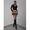 imageMilumia Women Leopard Print Low Rise Mini Skirt Y2k Contrast Mesh Layered SkirtsKhaki and Black