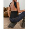 imageMilumia Women Ruched Strapless Halter Tube Top Open Back Slim Fit Bandeau ShirtsBlack