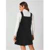imageMilumia Women V Neck Corduroy Overall Dress 2025 Fall Mini Pinafore Jumper DressA Black Solid
