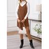 imageMilumia Women V Neck Corduroy Overall Dress 2025 Fall Mini Pinafore Jumper DressCoffee