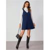 imageMilumia Women V Neck Corduroy Overall Dress 2025 Fall Mini Pinafore Jumper DressDark Blue