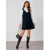 imageMilumia Women V Neck Corduroy Overall Dress 2025 Fall Mini Pinafore Jumper DressDeep Blue