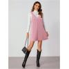 imageMilumia Women V Neck Corduroy Overall Dress 2025 Fall Mini Pinafore Jumper DressDusty Pink