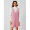 imageMilumia Women V Neck Corduroy Overall Dress 2025 Fall Mini Pinafore Jumper DressDusty Pink